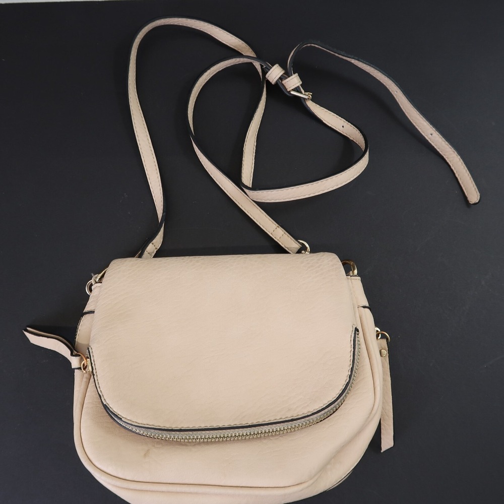 Moda Luxe Crossbody Bag Handbag Purse Beige Ivory Tan Faux Leather‎ PU